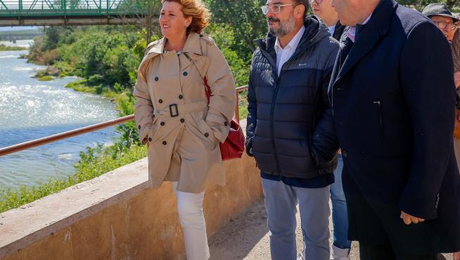 Javier Lambán en su visita a Gallur (Zaragoza).