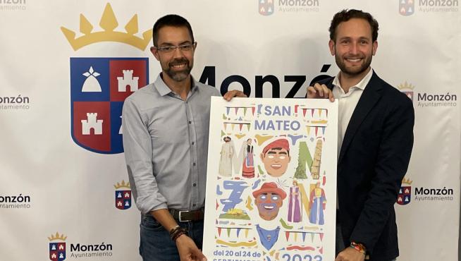 El alcalde de Monzón, Isaac Claver, y el concejal de Festejos, Jairo Sánchez.
