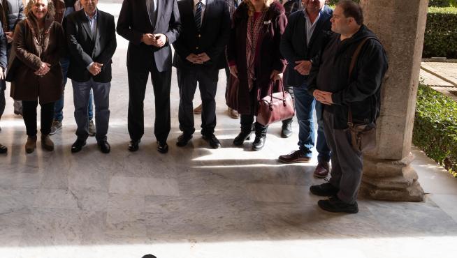Blasco, junto a los alcaldes de los municipios aragoneses que se integran en Los Pueblos más Bonitos.