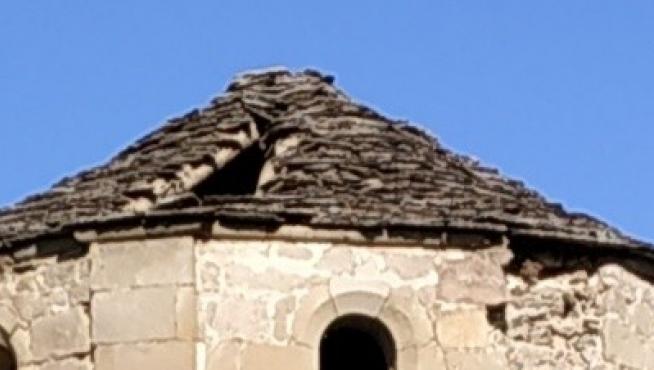 La iglesia de Castejón de Sobrarbe sufre un desprendimiento