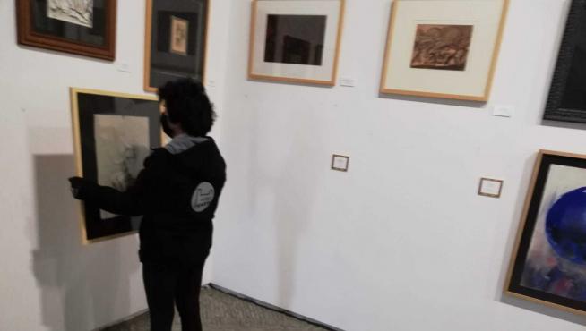 El Museo de Larrés descuelga sus dibujos por obras en la cúpula central