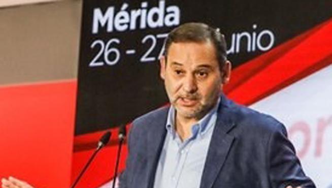 José Luis Ábalos, en un acto del PSOE en Mérida.