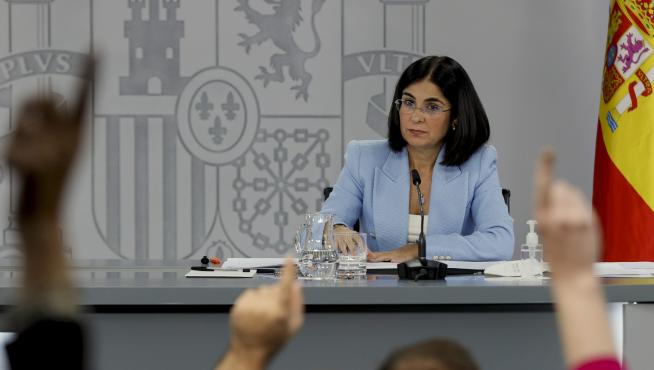 La ministra Carolina Darias, durante la rueda de prensa.