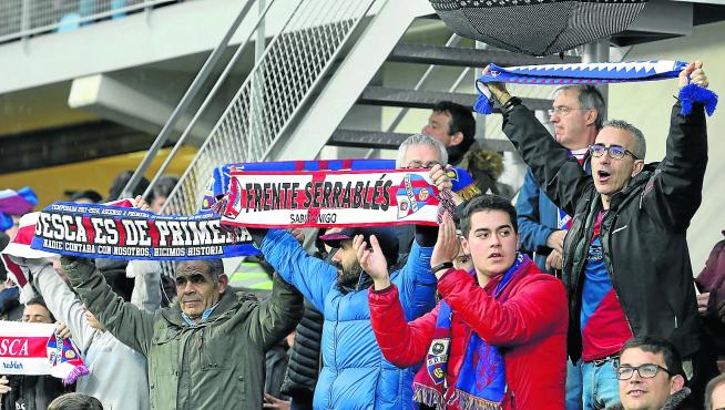 La aficion y la “marea de bufandas” serán protagonistas en el apoyo al Huesca ante el Ibiza.