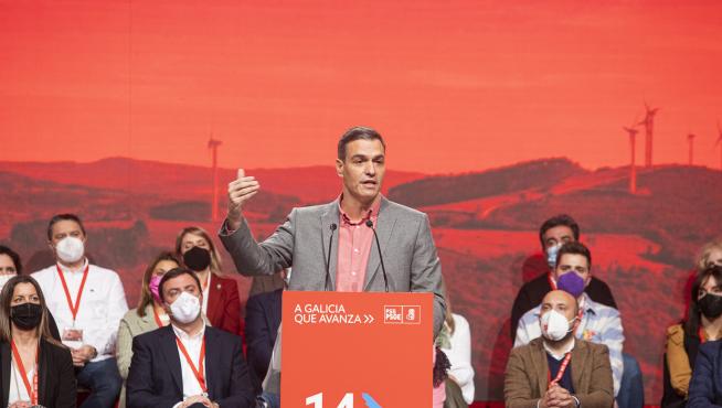 Pedro Sánchez en el Congreso del PSOE gallego.