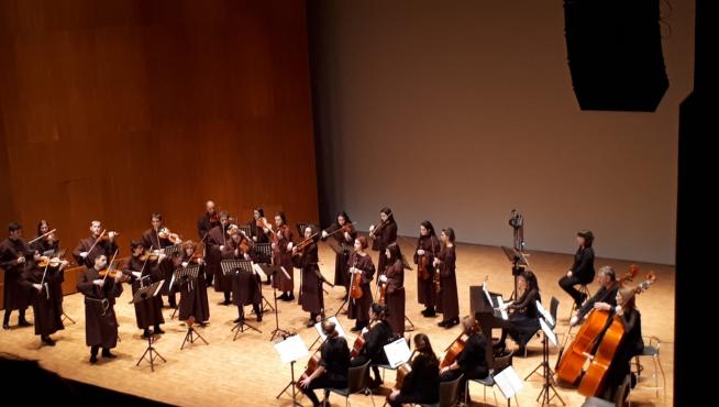La Orquesta de Cámara de Huesca en un concierto en el Palacio de Congresos.