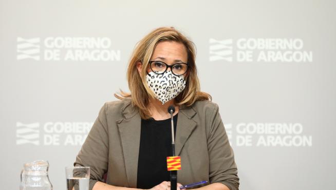 Mayte Pérez, consejera de Presidencia, en su comparecencia de ayer tras el Consejo de Gobierno.