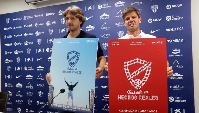 Josete Ortas y Agustín Pueyo han presentado la campaña de abonados del Huesca.