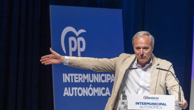 Jorge Azcón este sábado en su intervención en la reunión intermunicipal.
