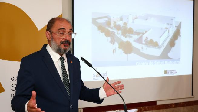 Javier Lambán, durante su comparecencia de este jueves