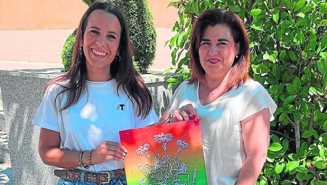 Susana Ariño Tomás, autora del cartel, y Susana Ramón, alcaldesa de Altorricón.