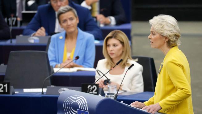 Ursula Von der Leyen en su discurso del Estado de la Unión pronunciado ante el Parlamento Europeo.