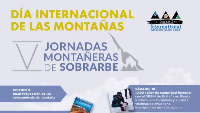 Cartel de la actividades programadas por el geoparque de Sobrarbe con motivo del Día Internacional de las Montañas.
