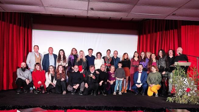 Foto de familia en gala de entrega de premios de la XV Certamen de Cortometrajes de Bujaraloz.