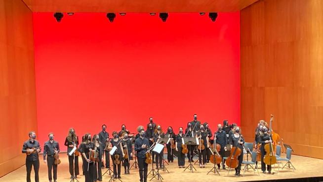 Imagen del concierto de Navidad de la Orquesta de Cámara de Huesca el año pasado.
