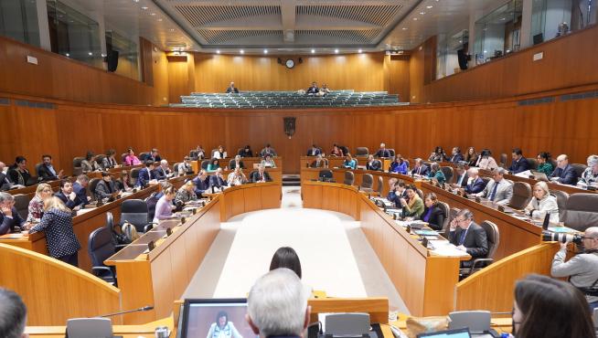 Sesión plenaria de las Cortes de Aragón este jueves.