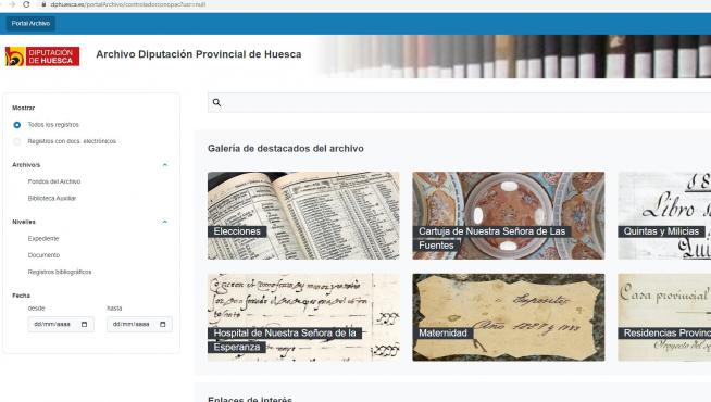 El Archivo de la Diputación Provincial de Huesca pone en marcha un portal de difusión que acerca a la ciudadanía la memoria histórica de esta provincia