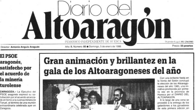 Los Altoaragoneses protagonizaron su primera portada el 5 de enero de 1986.