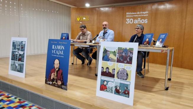 Dani Viñuales, Víctor Lucea y Queco Ágreda presentaron el cómic.