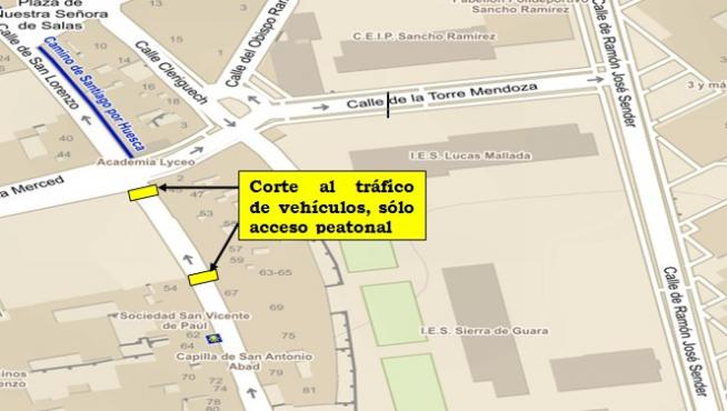 Así quedará el tráfico a causa de las obras en el solar de la Merced.