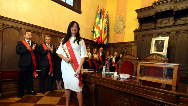 Lorena Orduna, el día de su toma de posesión como alcaldesa de Huesca.