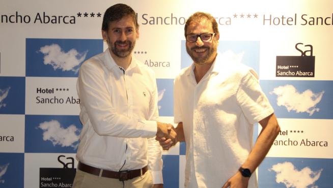 Roberto Pac y Fernando Lascorz, este viernes en el Hotel Sancho Abarca.