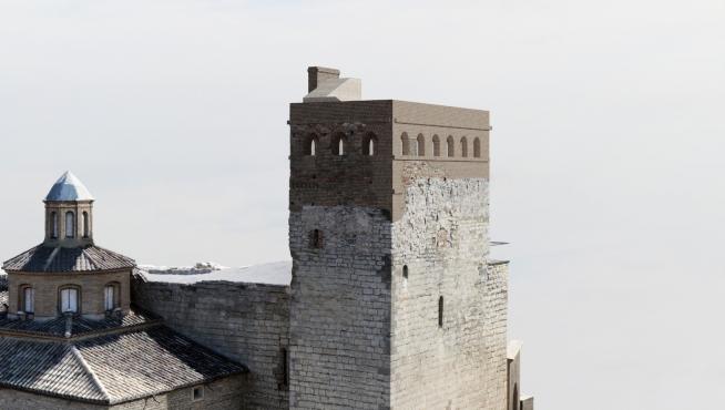 Aspecto de la propuesta de intervención en la torre del Castillo de Almudévar.