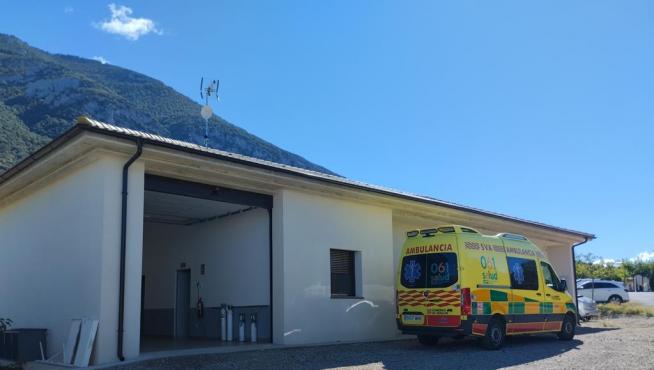 Foto de una base de ambulancia en la comarca del Sobrarbe.