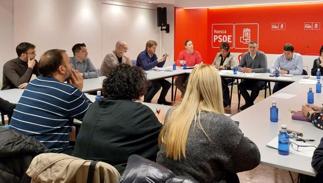 Un momento de la Comisión Ejecutiva Provincial del PSOE del Alto Aragón celebrada este lunes.
