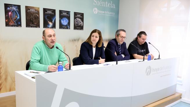 Jesús Pérez, Mónica Soler, Carlos Ortas y David Vicente, durante la rueda de prensa de presentación.