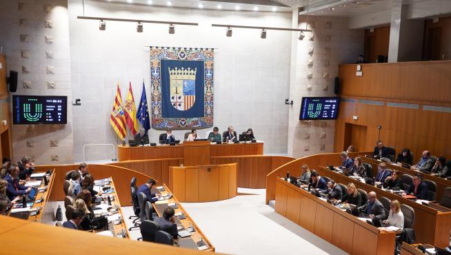 Sesión plenaria de este jueves de las Cortes de Aragón.