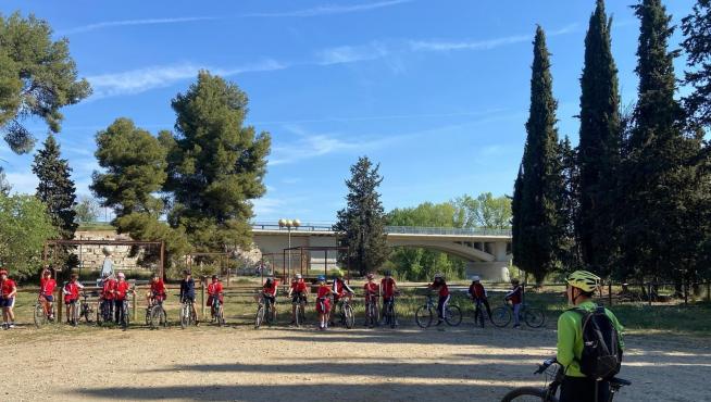 Alumnos participantes del programa “Aula en Bici”, puesto en marcha en toda la provincia de Huesca