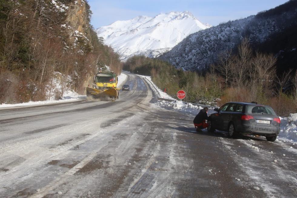 Nieve en el Alto Aragón este jueves 24 de enero