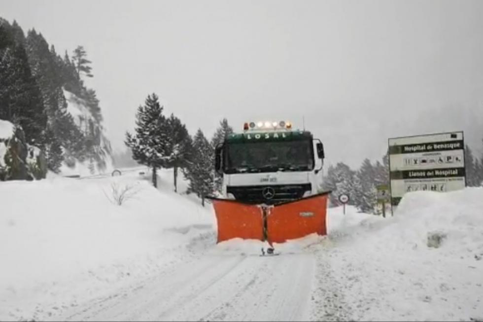 El temporal en el Alto Aragón este lunes 28 de enero