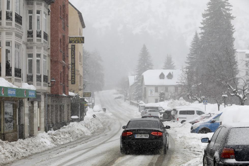 El temporal en el Alto Aragón este lunes 28 de enero