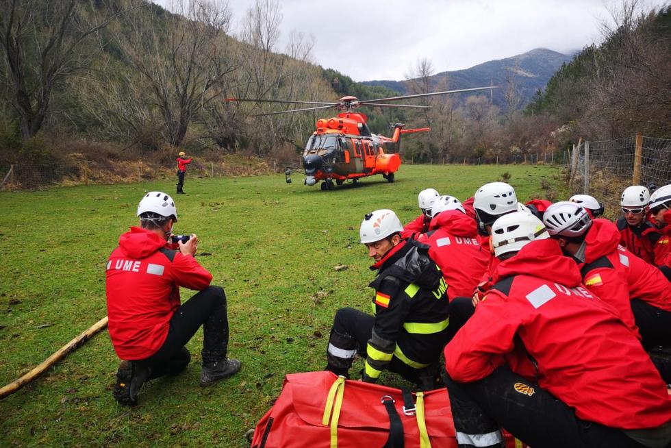 Simulacro de la UME en el Pirineo