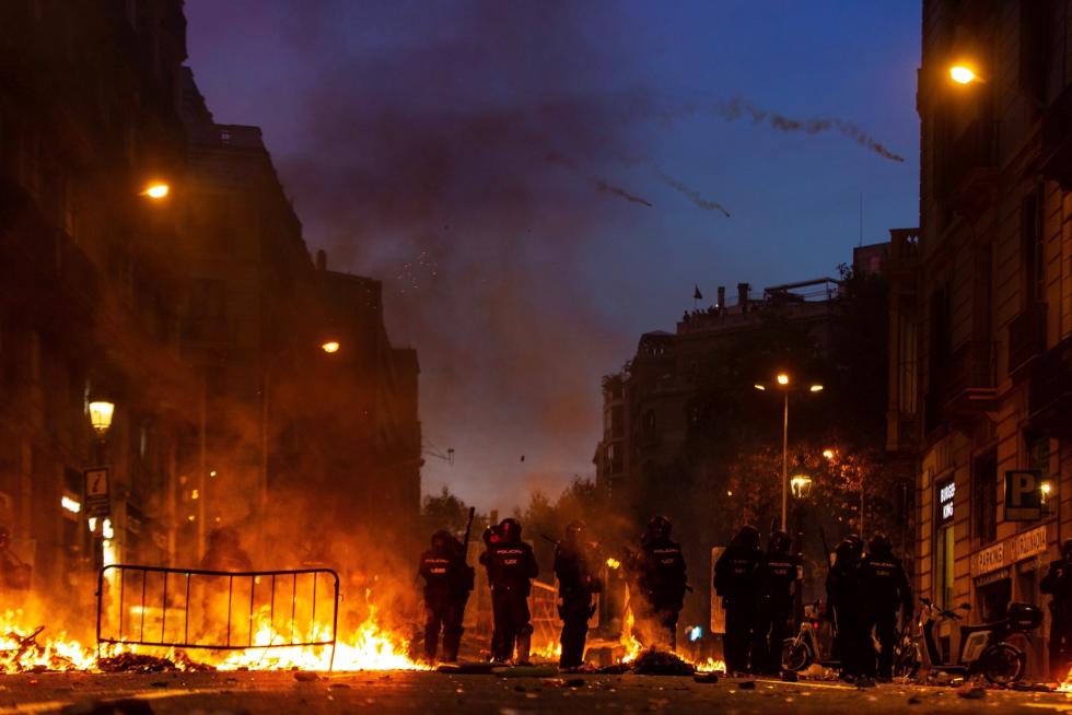 Disturbios en Barcelona por la sentencia del procés