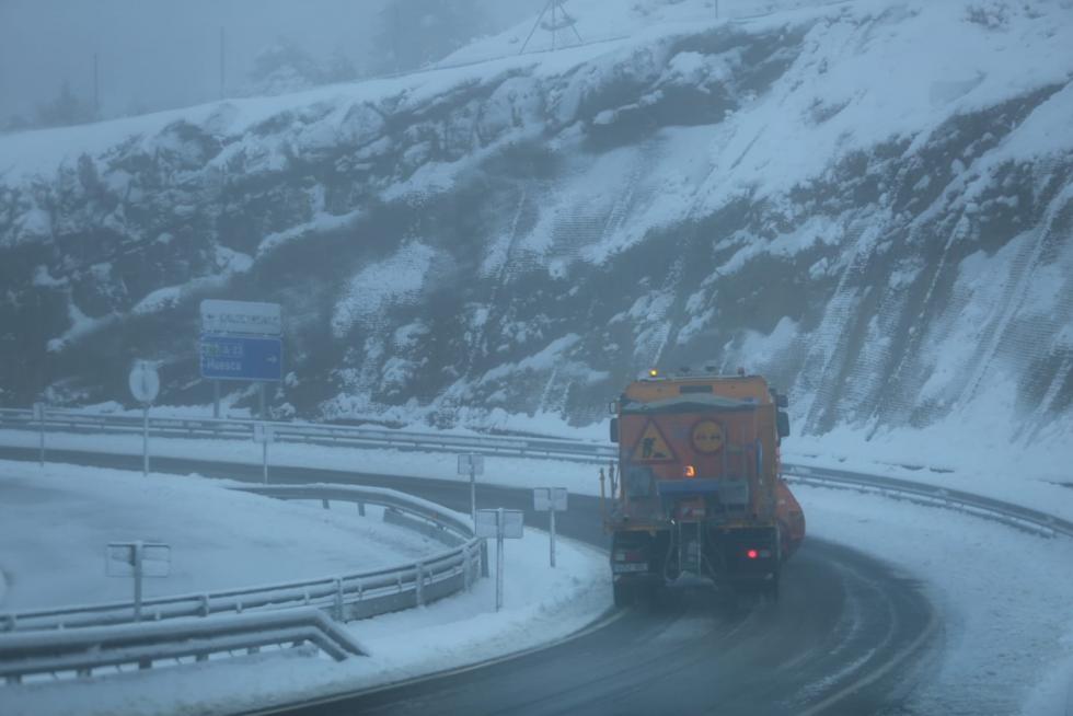 Nieve en la provincia de Huesca este martes, 8 de diciembre
