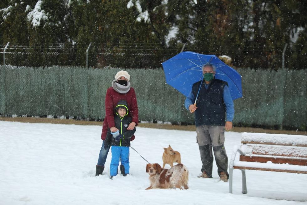 Segunda jornada con nieve por la presencia de Filomena en la provincia de Huesca