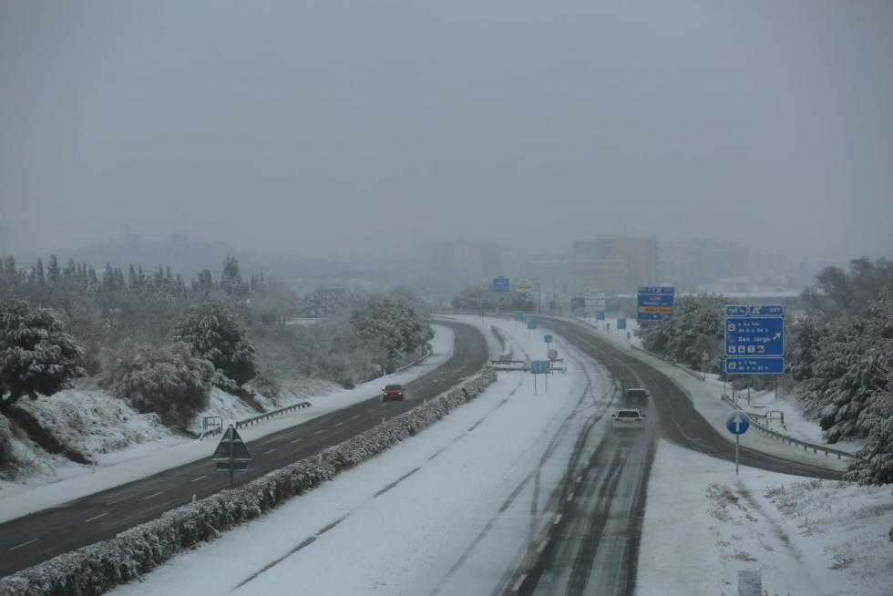 Segunda jornada con nieve por la presencia de Filomena en la provincia de Huesca