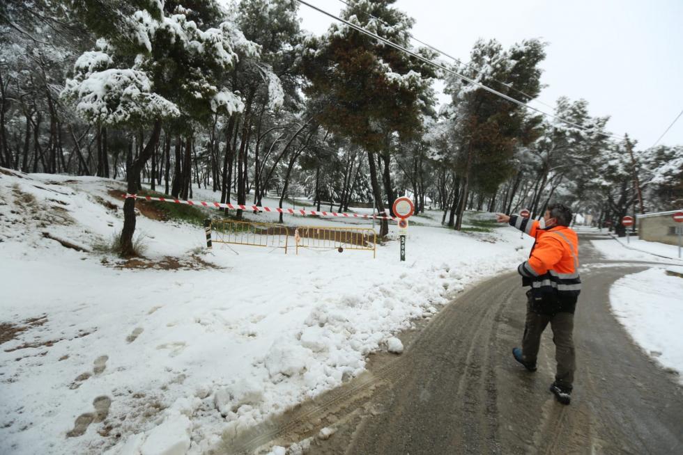 Segunda jornada con nieve por la presencia de Filomena en la provincia de Huesca