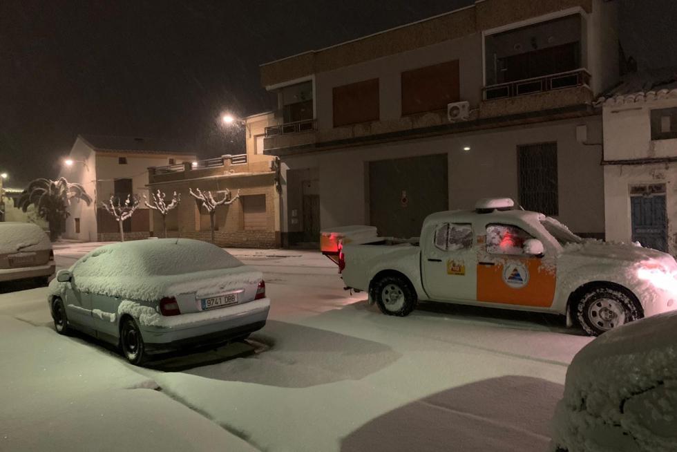 Segunda jornada con nieve por la presencia de Filomena en la provincia de Huesca