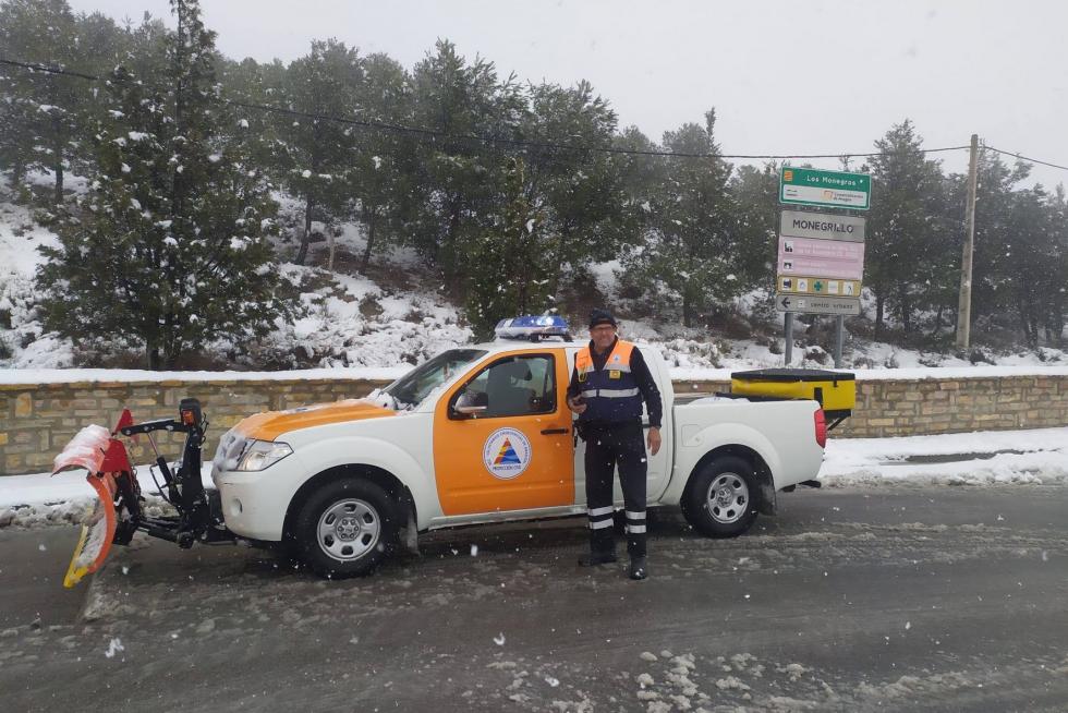 Segunda jornada con nieve por la presencia de Filomena en la provincia de Huesca