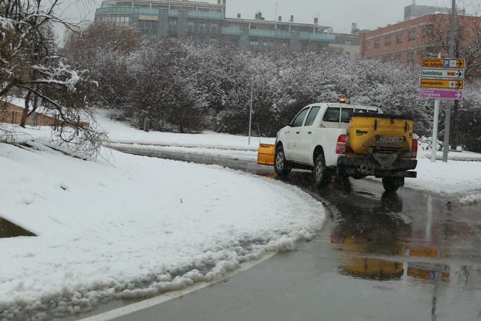 Segunda jornada con nieve por la presencia de Filomena en la provincia de Huesca