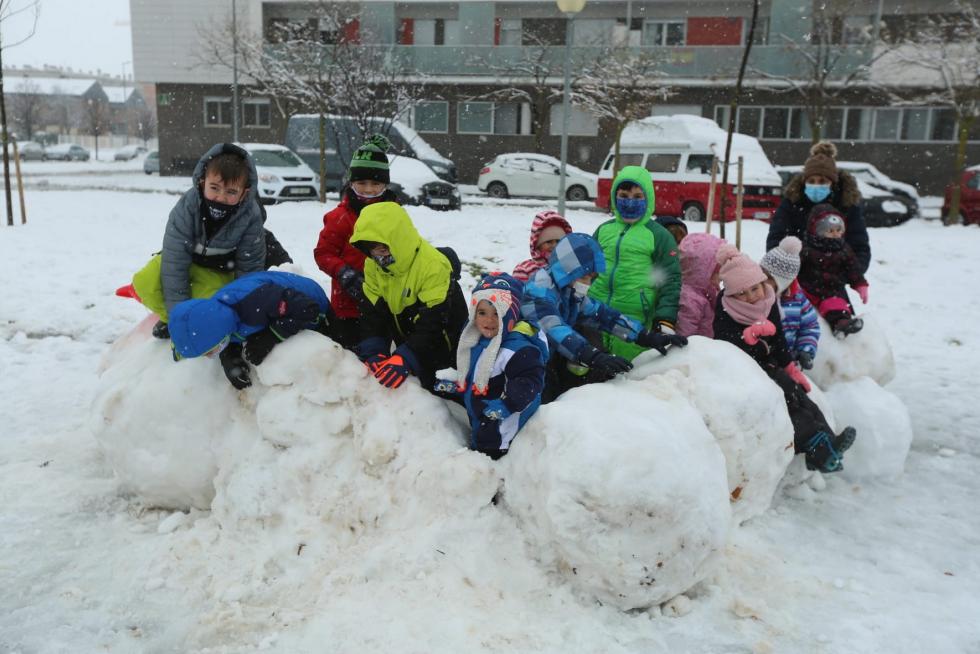 Segunda jornada con nieve por la presencia de Filomena en la provincia de Huesca