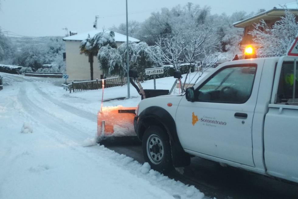 Segunda jornada con nieve por la presencia de Filomena en la provincia de Huesca