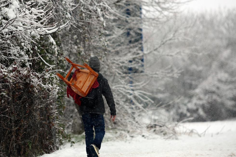 Segunda jornada con nieve por la presencia de Filomena en la provincia de Huesca