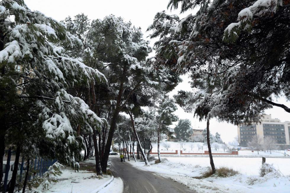 Segunda jornada con nieve por la presencia de Filomena en la provincia de Huesca