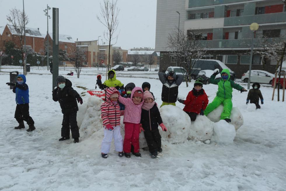 Segunda jornada con nieve por la presencia de Filomena en la provincia de Huesca