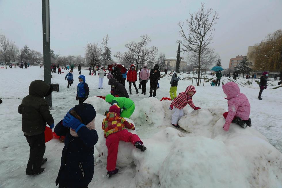 Segunda jornada con nieve por la presencia de Filomena en la provincia de Huesca